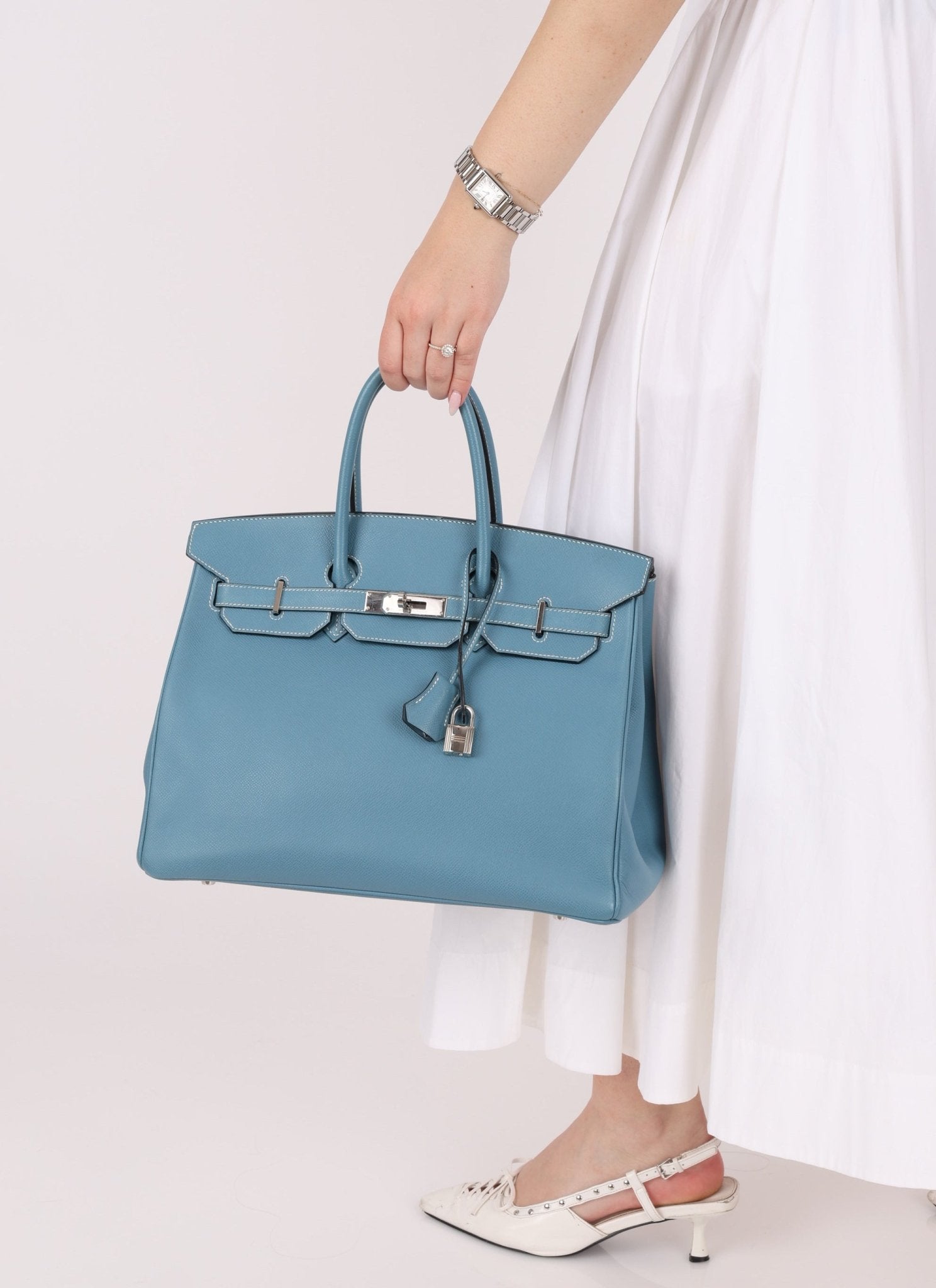 Hermès 2007 Bleu Jean Epsom Birkin 35 PHW - FashioNica