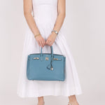 Hermès 2007 Bleu Jean Epsom Birkin 35 PHW - FashioNica