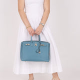 Hermès 2007 Bleu Jean Epsom Birkin 35 PHW - FashioNica