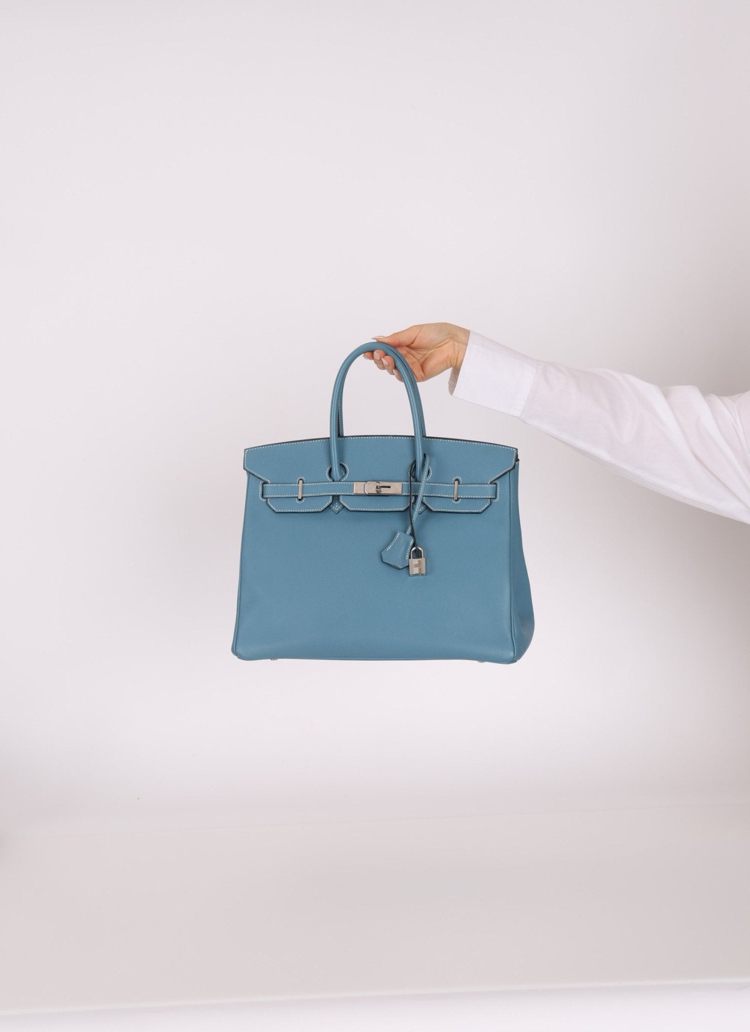 Hermès 2007 Bleu Jean Epsom Birkin 35 PHW - FashioNica