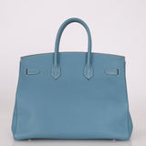 Hermès 2007 Bleu Jean Epsom Birkin 35 PHW - FashioNica