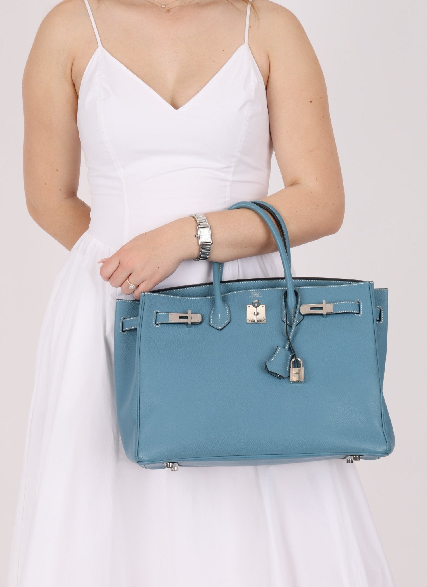 Hermès 2007 Bleu Jean Epsom Birkin 35 PHW - FashioNica