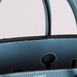 Hermès 2007 Bleu Jean Epsom Birkin 35 PHW - FashioNica