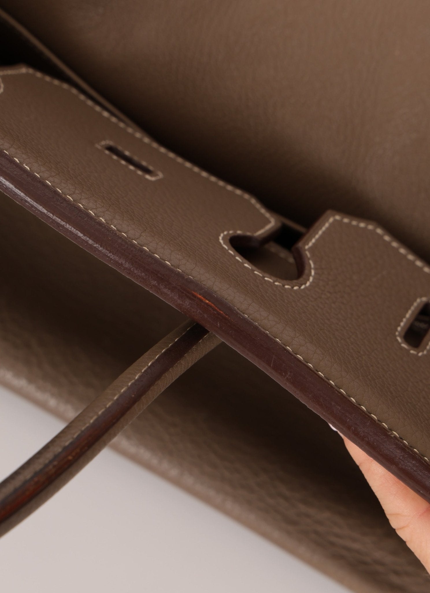 Hermès 2008 Etoupe Clemence Retourne Birkin 35 - FashioNica