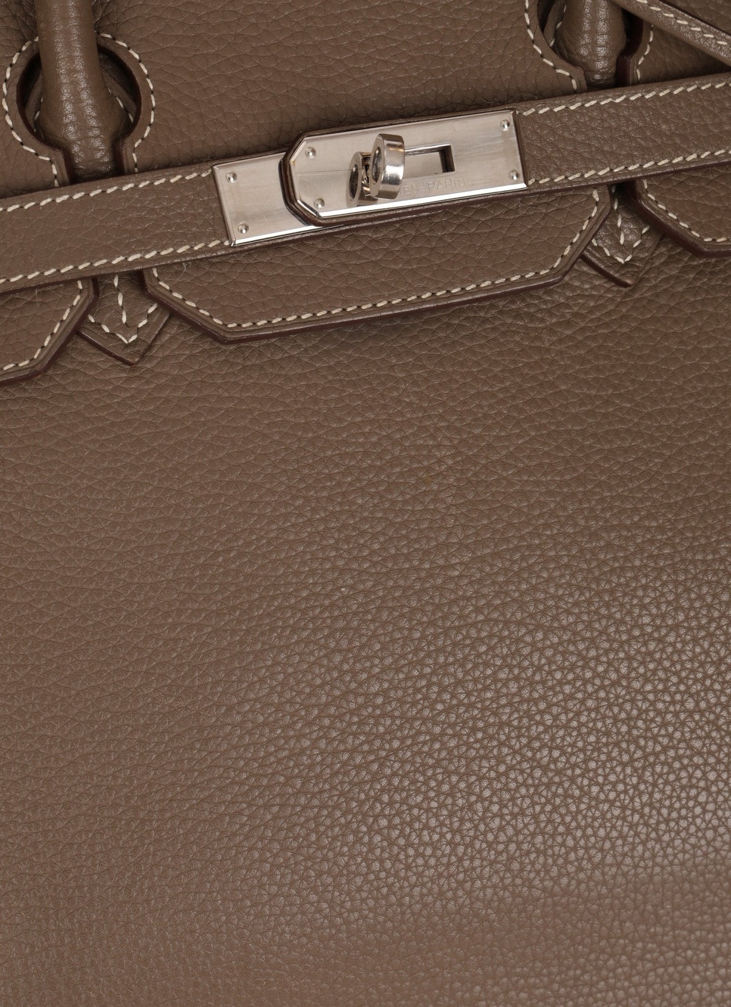 Hermès 2008 Etoupe Clemence Retourne Birkin 35 - FashioNica