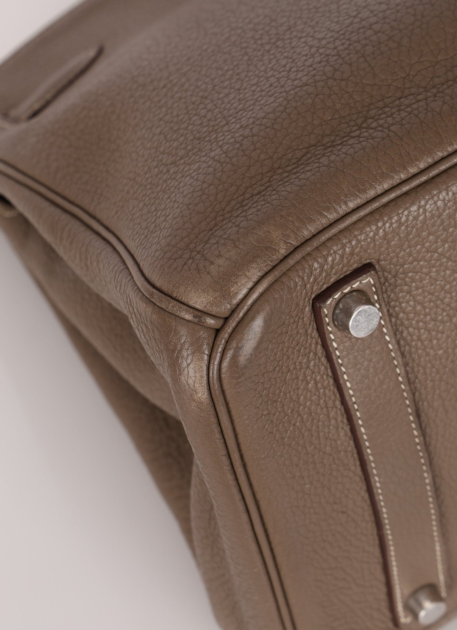 Hermès 2008 Etoupe Clemence Retourne Birkin 35 - FashioNica