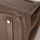 Hermès 2008 Etoupe Clemence Retourne Birkin 35 - FashioNica