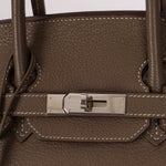 Hermès 2008 Etoupe Clemence Retourne Birkin 35 - FashioNica