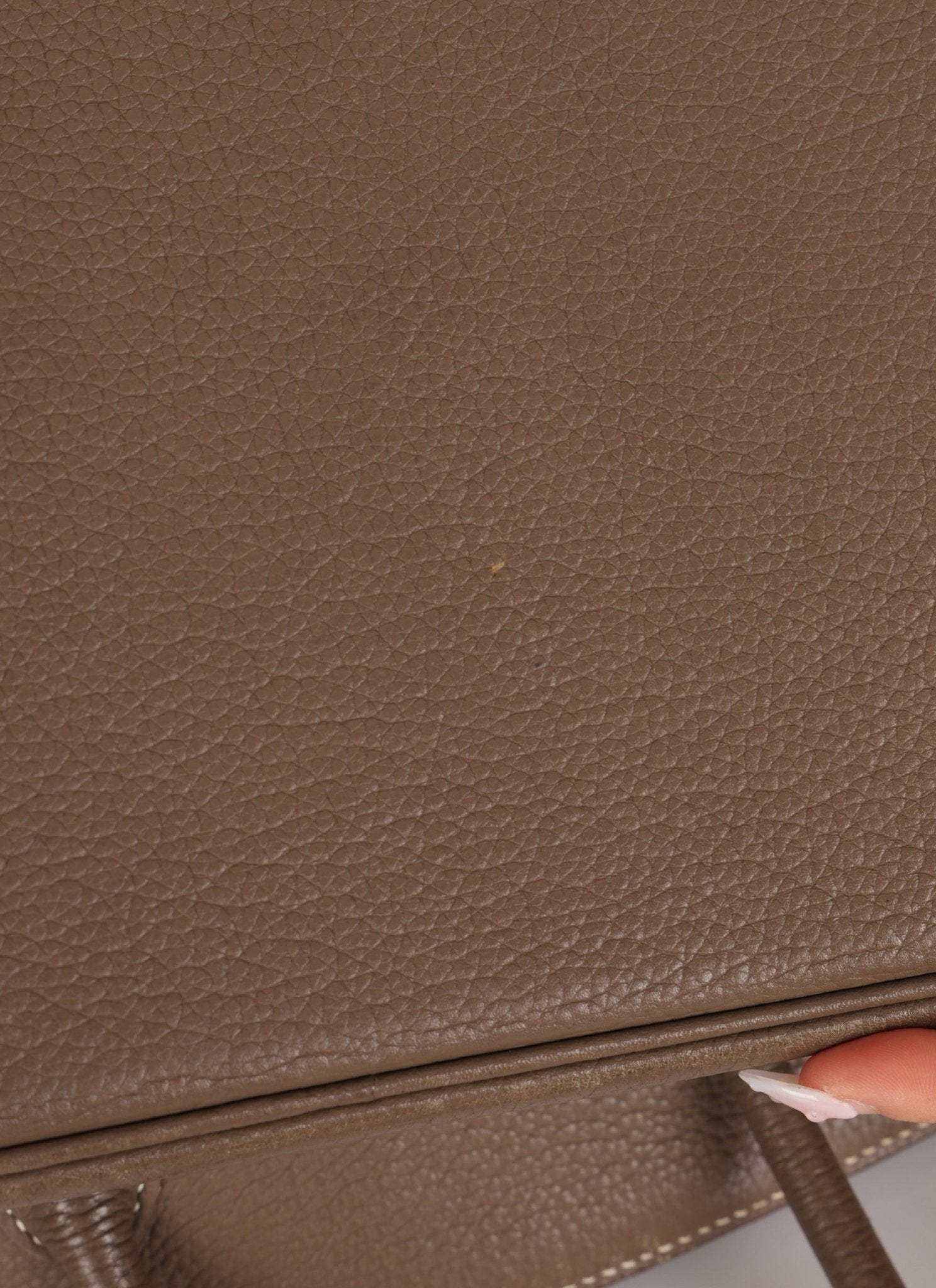 Hermès 2008 Etoupe Clemence Retourne Birkin 35 - FashioNica