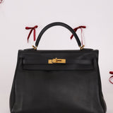 Hermès 2009 Noir Swift Kelly 32 GHW - FashioNica