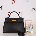 Hermès 2009 Noir Swift Kelly 32 GHW - FashioNica
