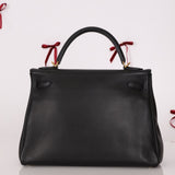 Hermès 2009 Noir Swift Kelly 32 GHW - FashioNica