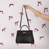 Hermès 2009 Noir Swift Kelly 32 GHW - FashioNica