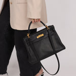 Hermès 2009 Noir Swift Kelly 32 GHW - FashioNica