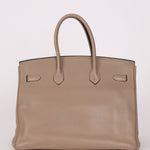 Hermès 2010 Gris Tourterelle Clemence Birkin 35 Retourne GHW - FashioNica