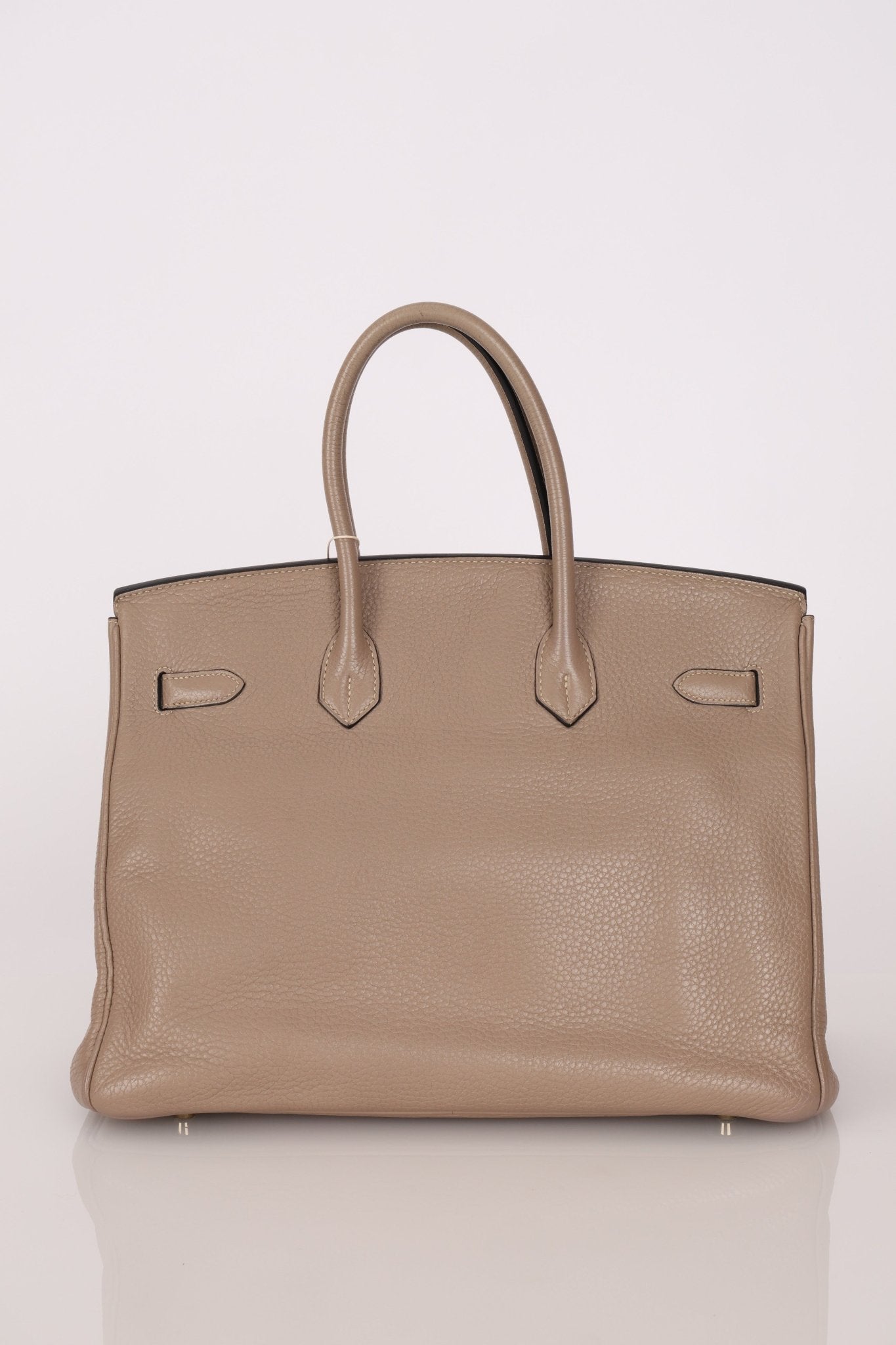 Hermès 2010 Gris Tourterelle Clemence Birkin 35 Retourne GHW - FashioNica