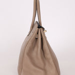 Hermès 2010 Gris Tourterelle Clemence Birkin 35 Retourne GHW - FashioNica