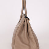 Hermès 2010 Gris Tourterelle Clemence Birkin 35 Retourne GHW - FashioNica