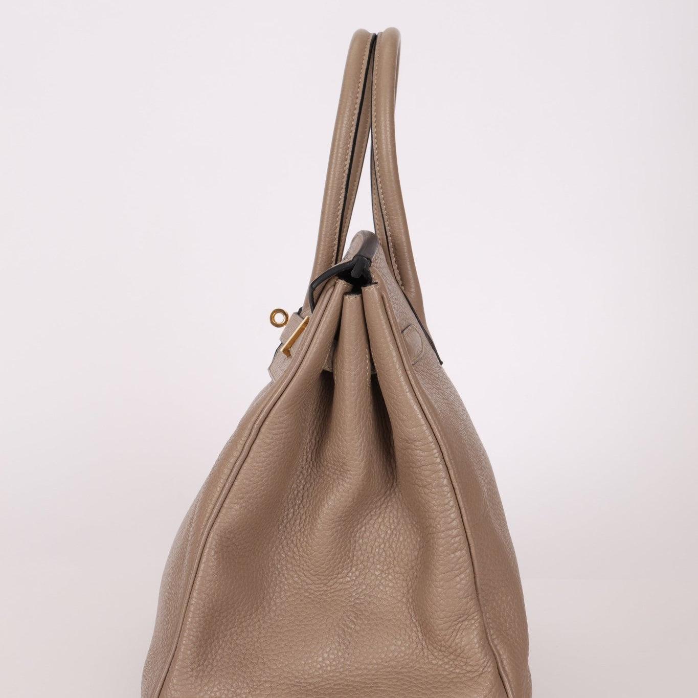 Hermès 2010 Gris Tourterelle Clemence Birkin 35 Retourne GHW - FashioNica