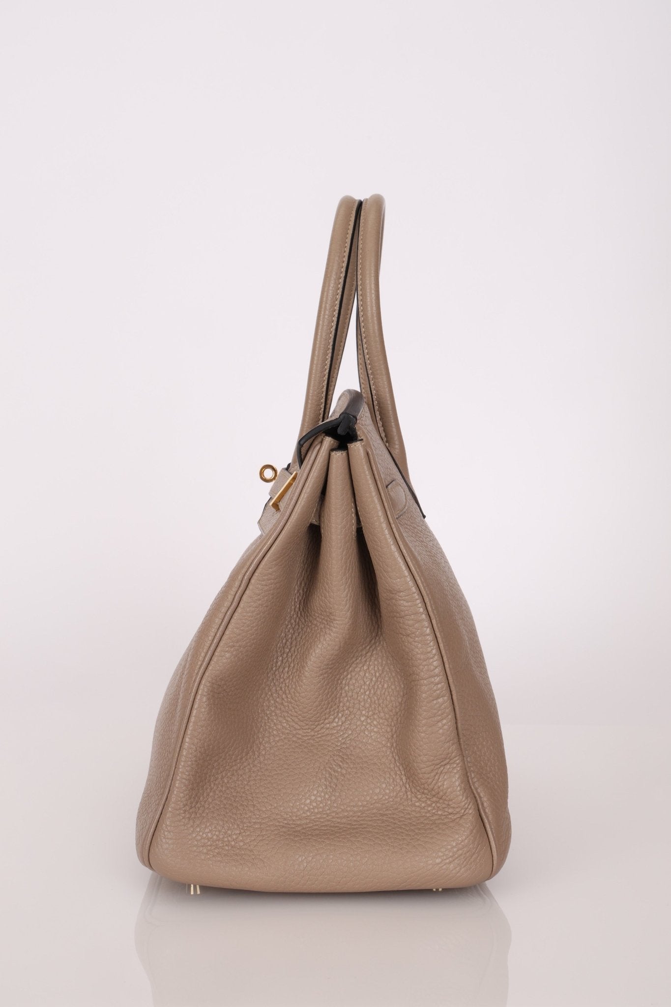 Hermès 2010 Gris Tourterelle Clemence Birkin 35 Retourne GHW - FashioNica