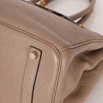 Hermès 2010 Gris Tourterelle Clemence Birkin 35 Retourne GHW - FashioNica