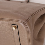 Hermès 2010 Gris Tourterelle Clemence Birkin 35 Retourne GHW - FashioNica