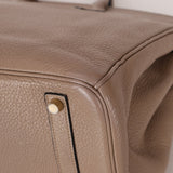 Hermès 2010 Gris Tourterelle Clemence Birkin 35 Retourne GHW - FashioNica