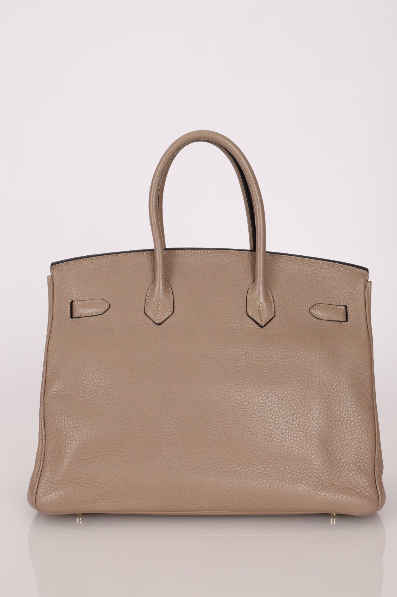 Hermès 2010 Gris Tourterelle Clemence Birkin 35 Retourne GHW - FashioNica