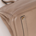 Hermès 2010 Gris Tourterelle Clemence Birkin 35 Retourne GHW - FashioNica