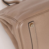 Hermès 2010 Gris Tourterelle Clemence Birkin 35 Retourne GHW - FashioNica