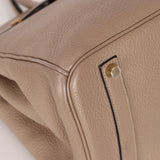Hermès 2010 Gris Tourterelle Clemence Birkin 35 Retourne GHW - FashioNica