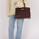 Hermes 2010 Havana Chèvre de Coromandel Birkin 35 Retourne GHW - FashioNica