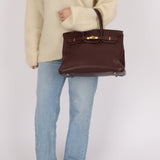Hermes 2010 Havana Chèvre de Coromandel Birkin 35 Retourne GHW - FashioNica