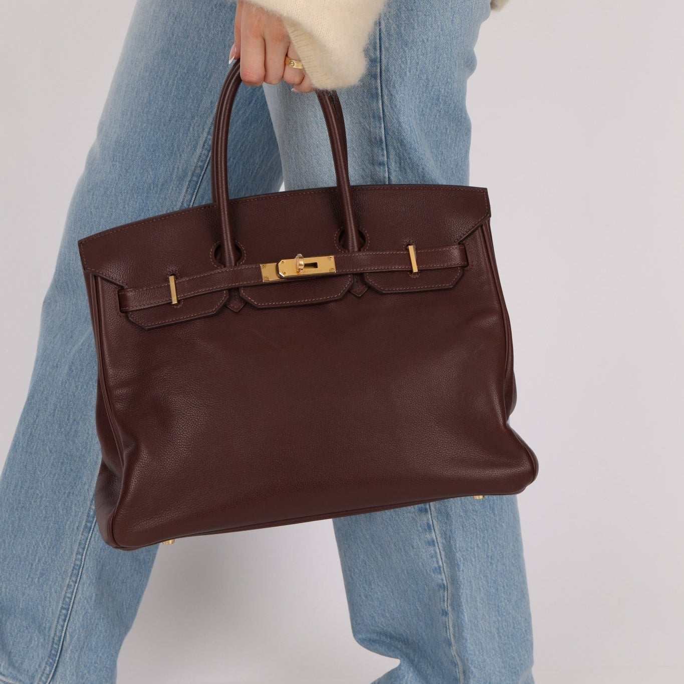 Hermes 2010 Havana Chèvre de Coromandel Birkin 35 Retourne GHW - FashioNica