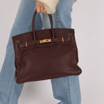 Hermes 2010 Havana Chèvre de Coromandel Birkin 35 Retourne GHW - FashioNica