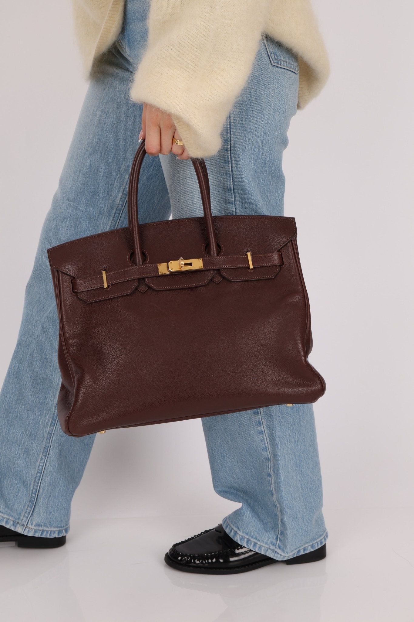 Hermes 2010 Havana Chèvre de Coromandel Birkin 35 Retourne GHW - FashioNica