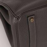 Hermès 2011 Gris Etain Clemence Retourne Birkin 35 GHW - FashioNica