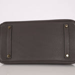 Hermès 2011 Gris Etain Clemence Retourne Birkin 35 GHW - FashioNica