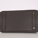 Hermès 2011 Gris Etain Clemence Retourne Birkin 35 GHW - FashioNica