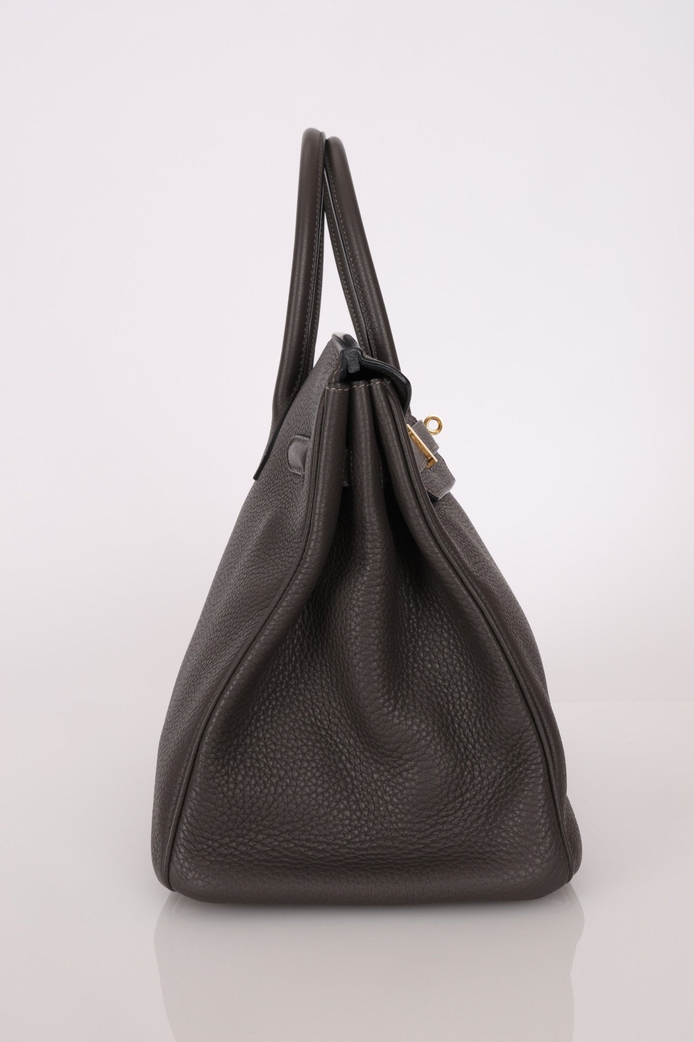 Hermès 2011 Gris Etain Clemence Retourne Birkin 35 GHW - FashioNica