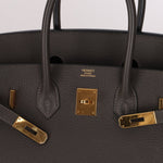 Hermès 2011 Gris Etain Clemence Retourne Birkin 35 GHW - FashioNica