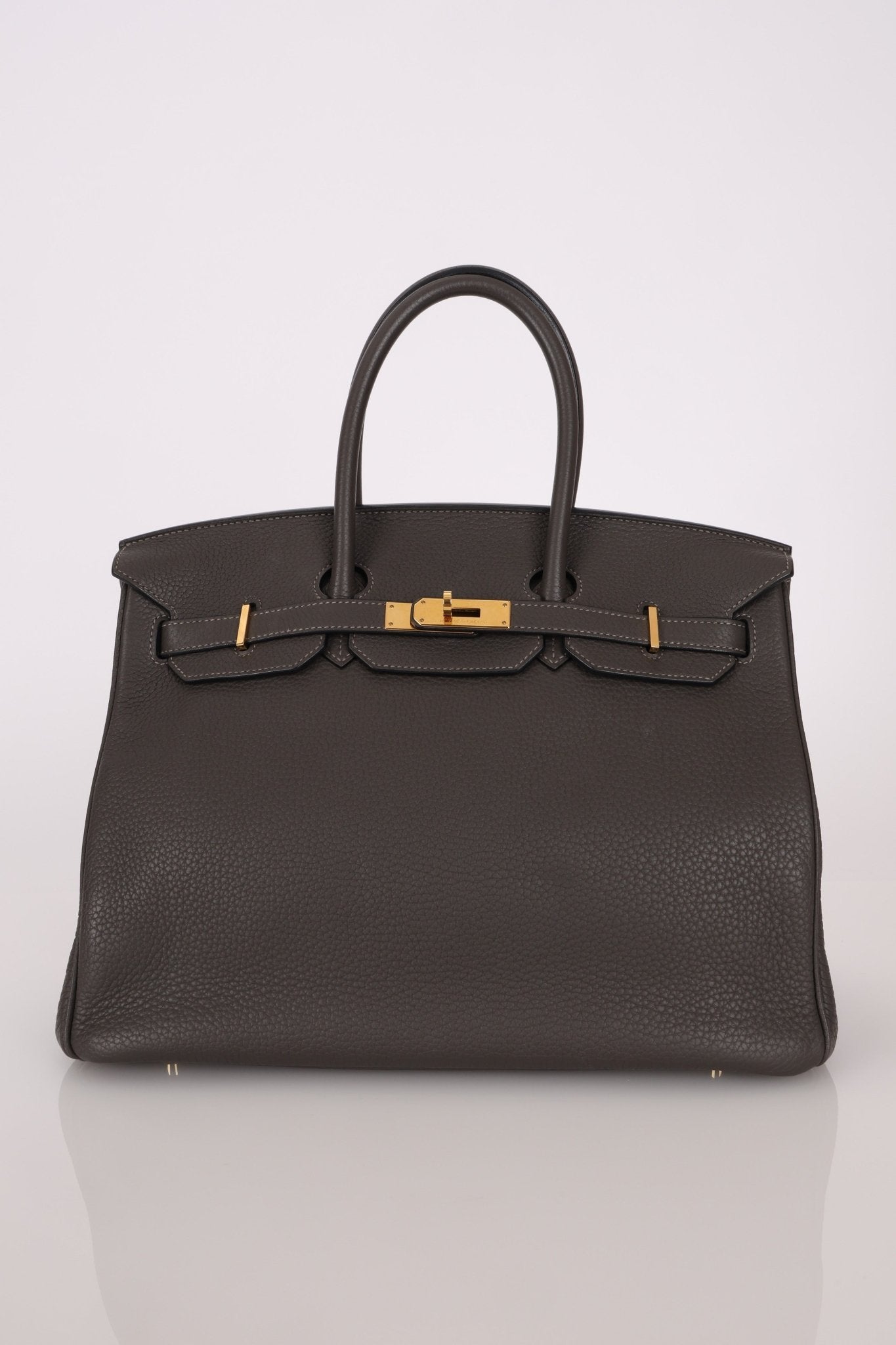 Hermès 2011 Gris Etain Clemence Retourne Birkin 35 GHW - FashioNica