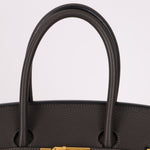 Hermès 2011 Gris Etain Clemence Retourne Birkin 35 GHW - FashioNica