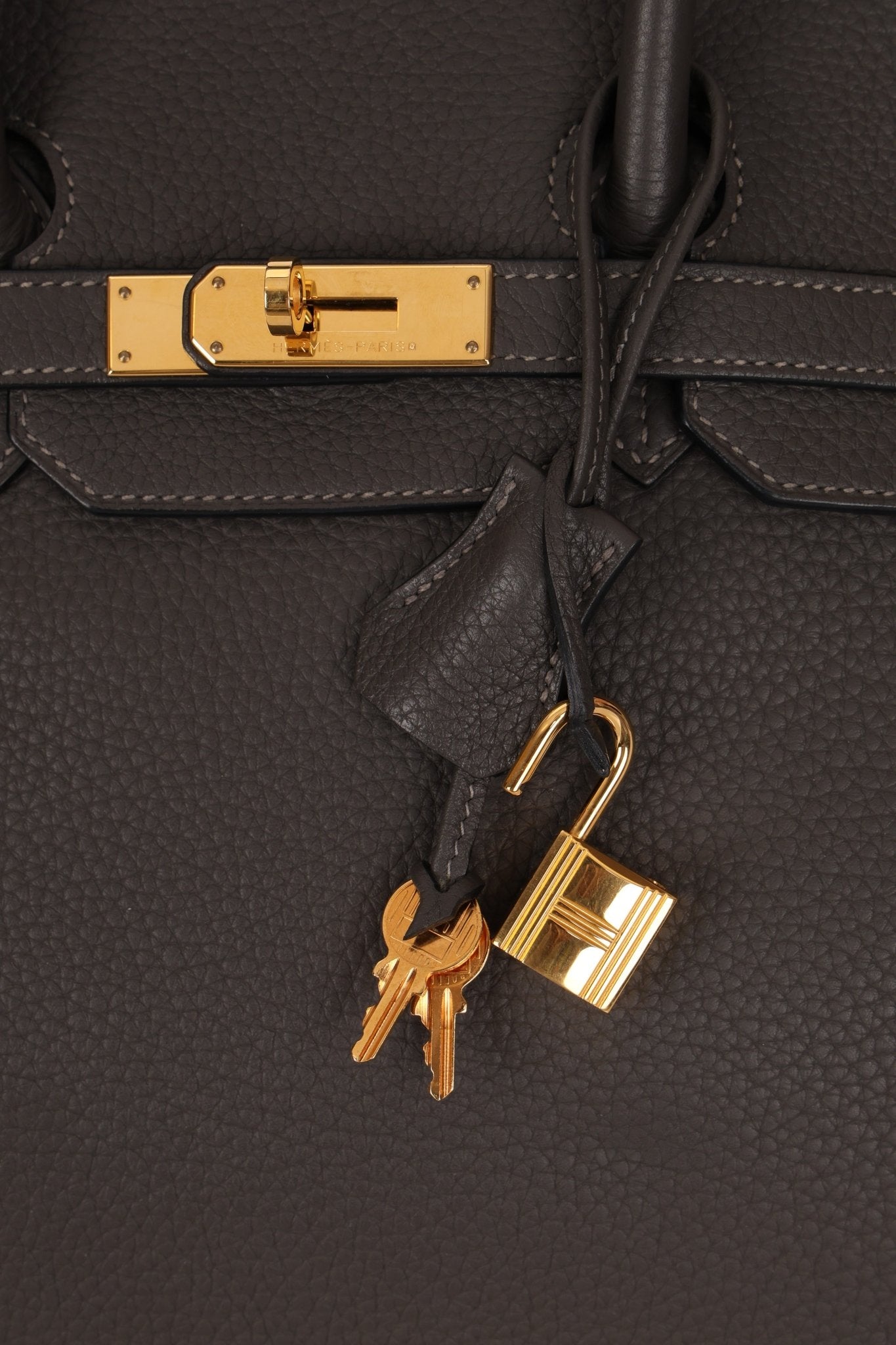 Hermès 2011 Gris Etain Clemence Retourne Birkin 35 GHW - FashioNica