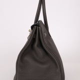 Hermès 2011 Gris Etain Clemence Retourne Birkin 35 GHW - FashioNica