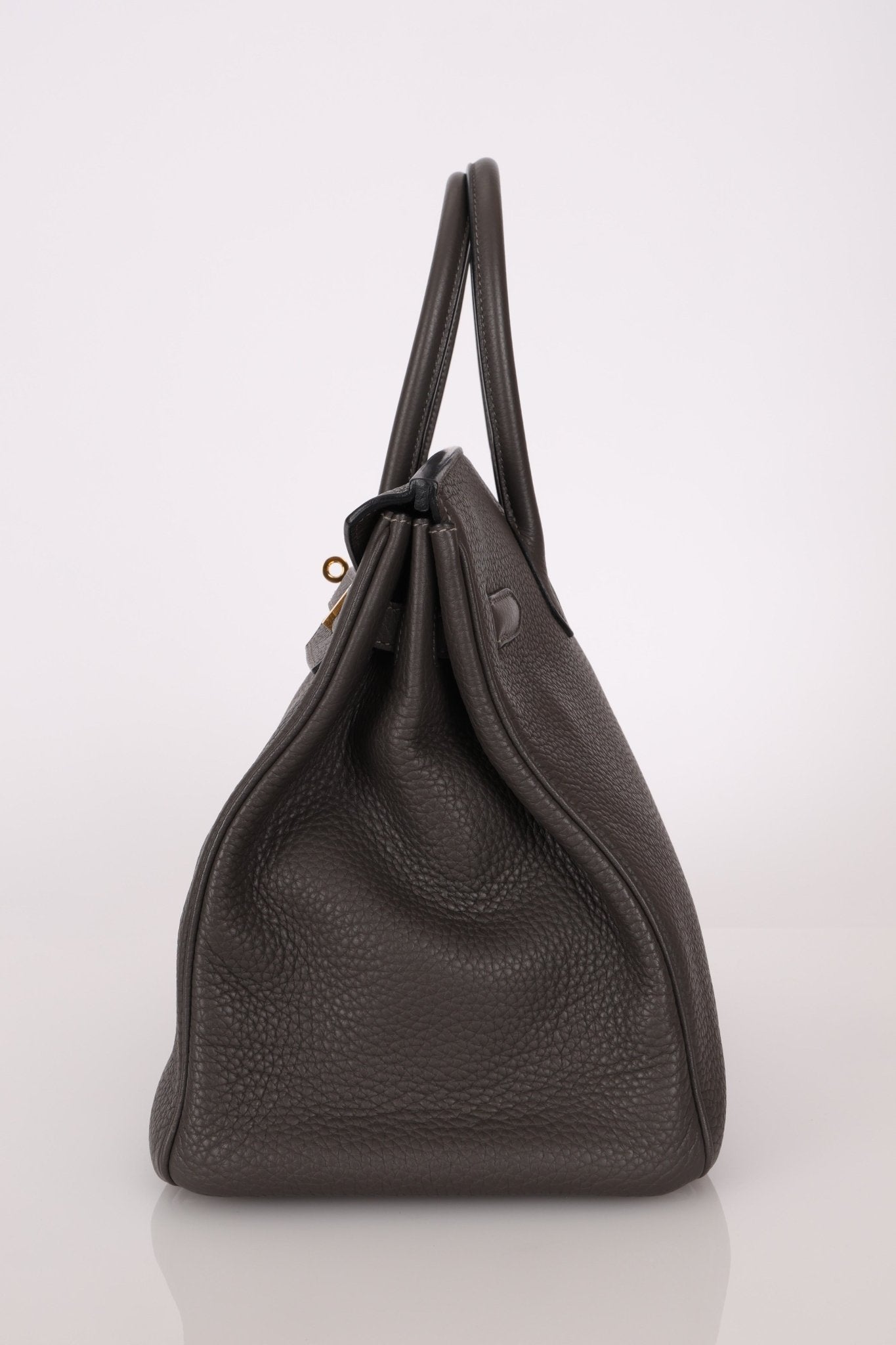 Hermès 2011 Gris Etain Clemence Retourne Birkin 35 GHW - FashioNica