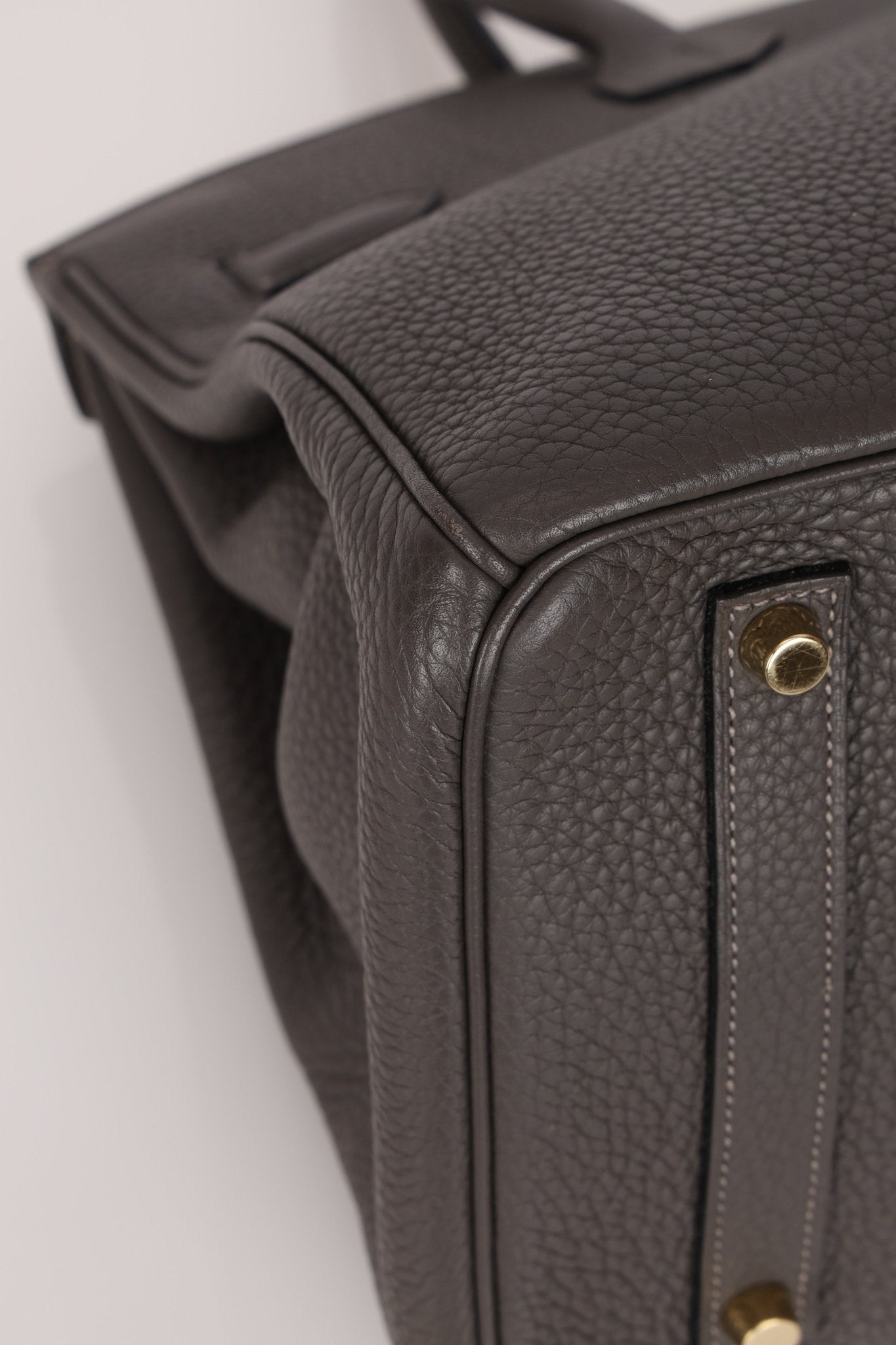 Hermès 2011 Gris Etain Clemence Retourne Birkin 35 GHW - FashioNica