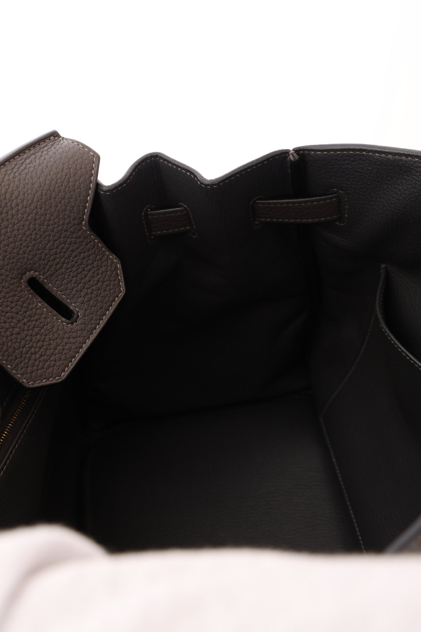 Hermès 2011 Gris Etain Clemence Retourne Birkin 35 GHW - FashioNica