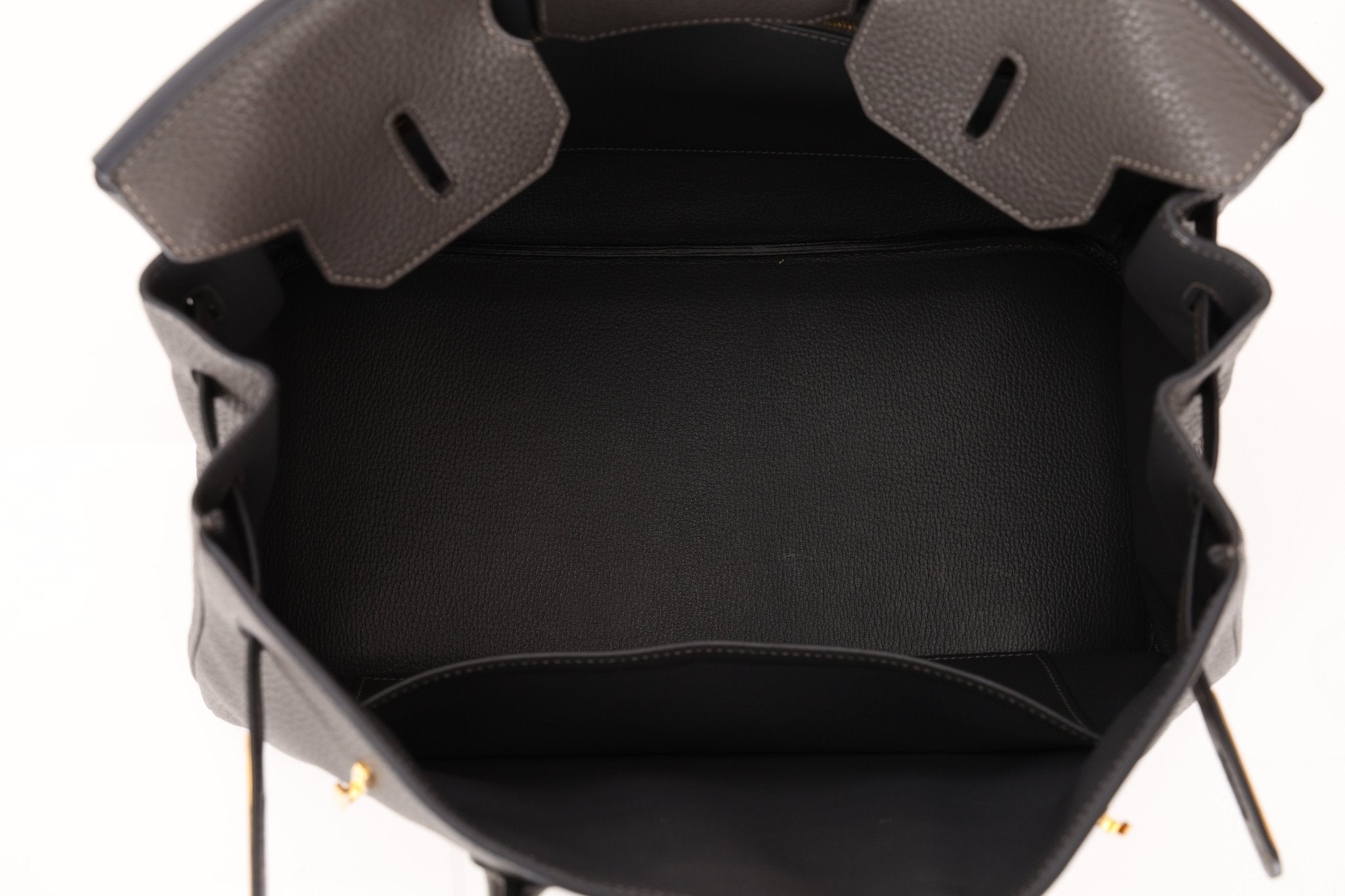 Hermès 2011 Gris Etain Clemence Retourne Birkin 35 GHW - FashioNica