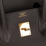 Hermès 2011 Gris Etain Clemence Retourne Birkin 35 GHW - FashioNica